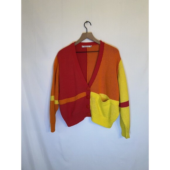 Espirit Sport Sweaters - Vintage Espirit Sport Color Block Cardigan 80’-90’s Size M Pockets